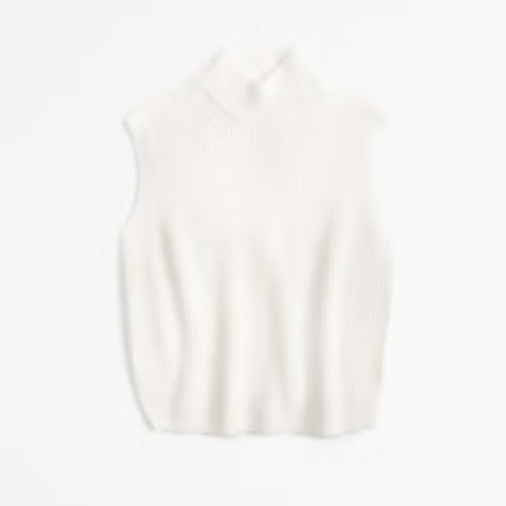 A&F Sleeveless Turtleneck Sweater (Cream)